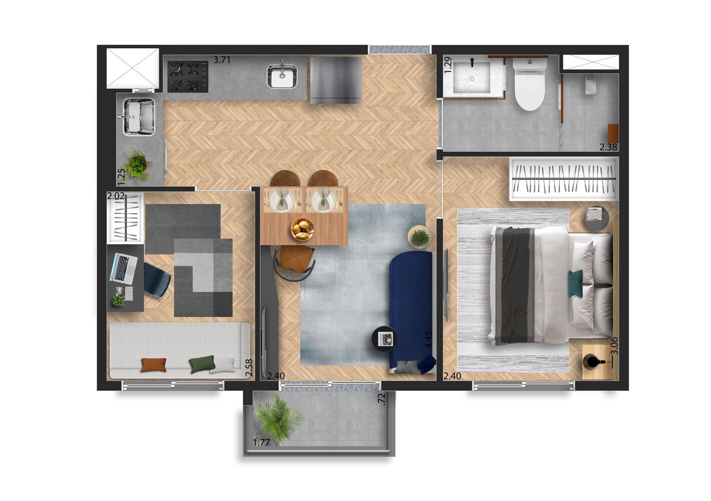 Apartamento à venda com 2 quartos, 35m² - Foto 3