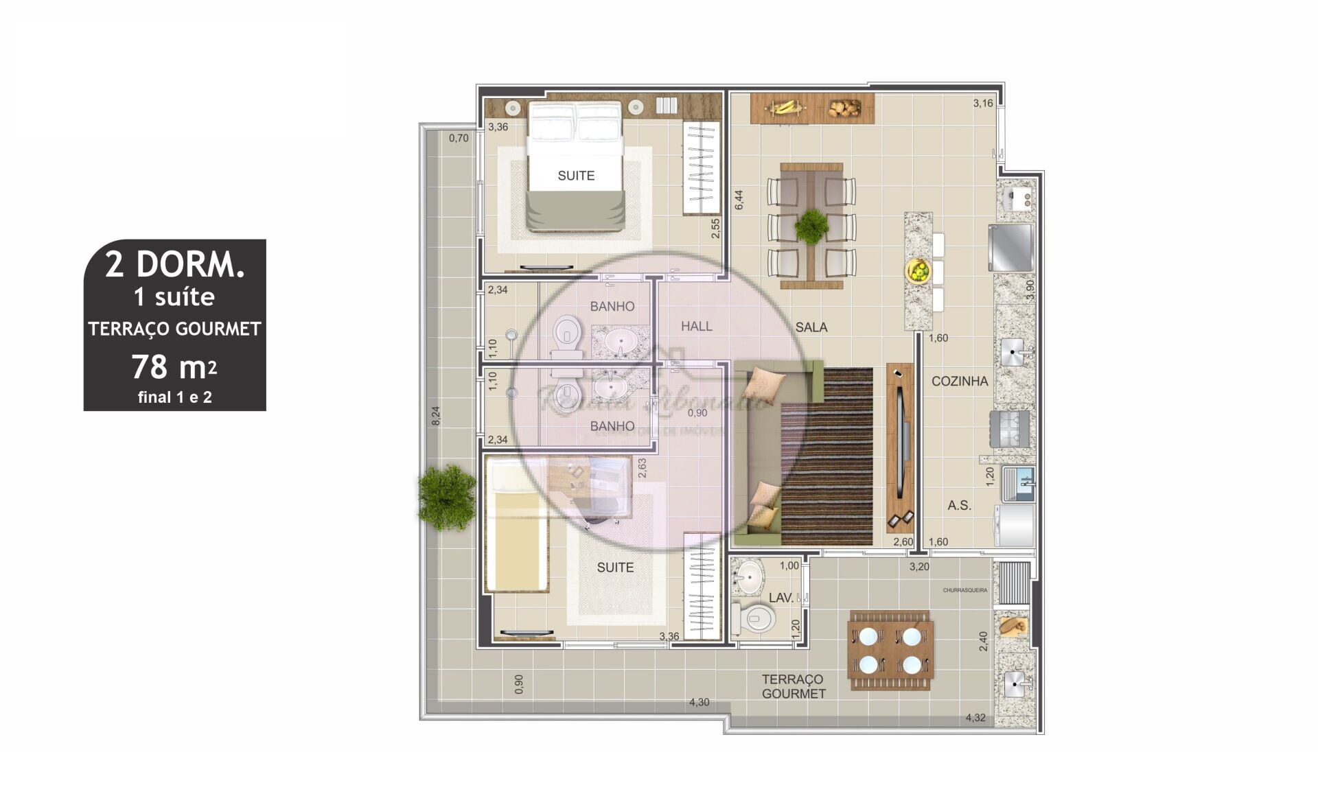 Apartamento à venda com 2 quartos, 78m² - Foto 7