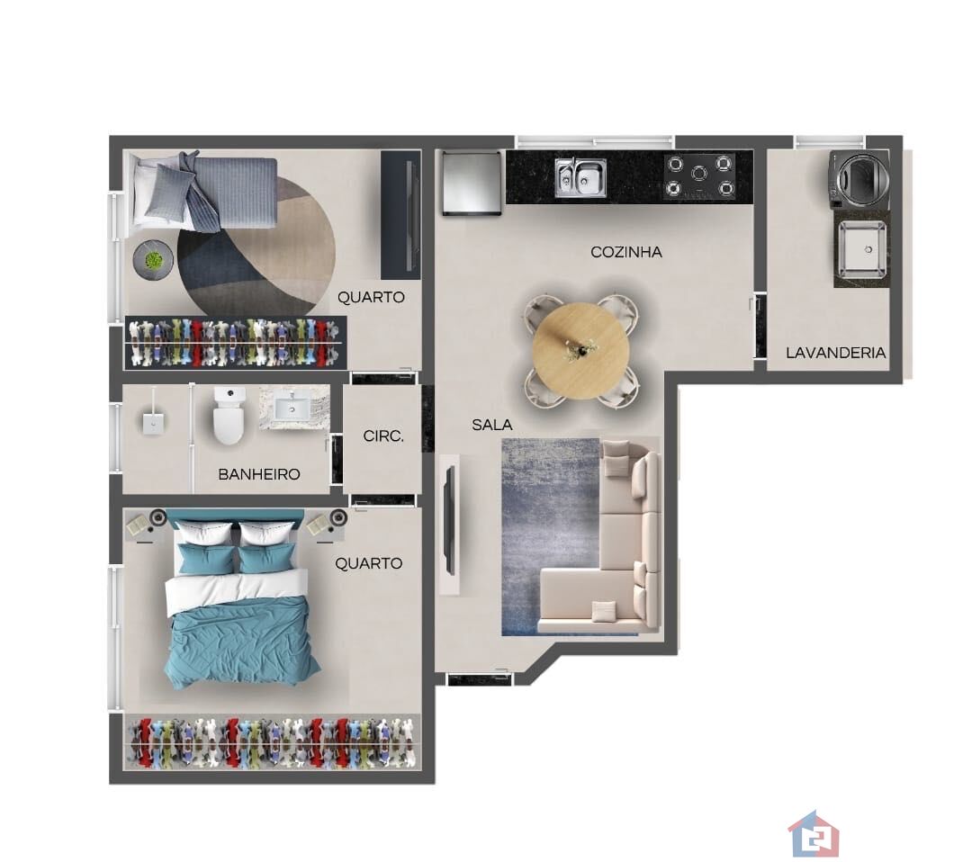 Apartamento à venda com 2 quartos, 60m² - Foto 2