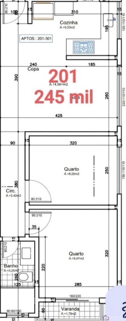 Apartamento à venda com 2 quartos, 56m² - Foto 2