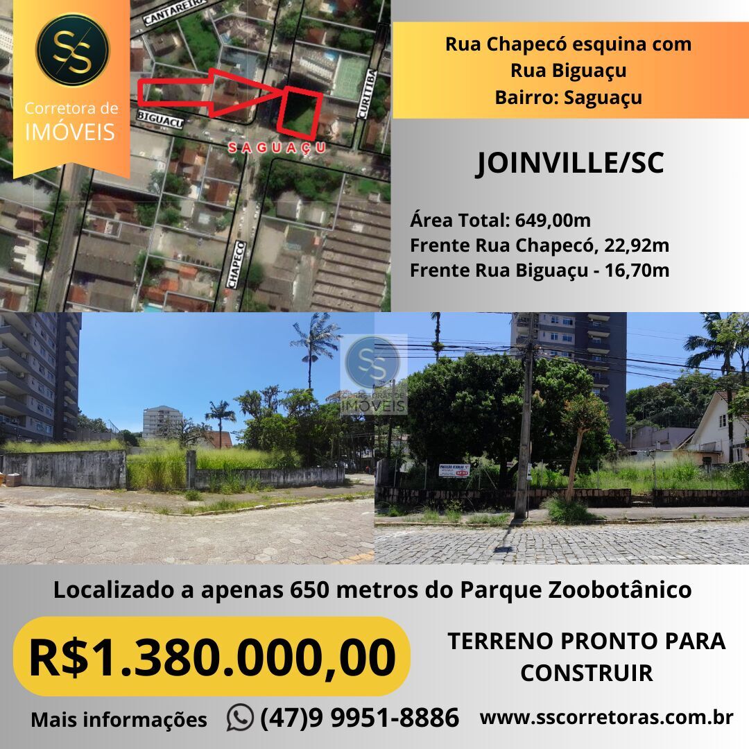 Lote/Terreno de 649m² no bairro Saguaçu, em Joinville | Eu Corretor