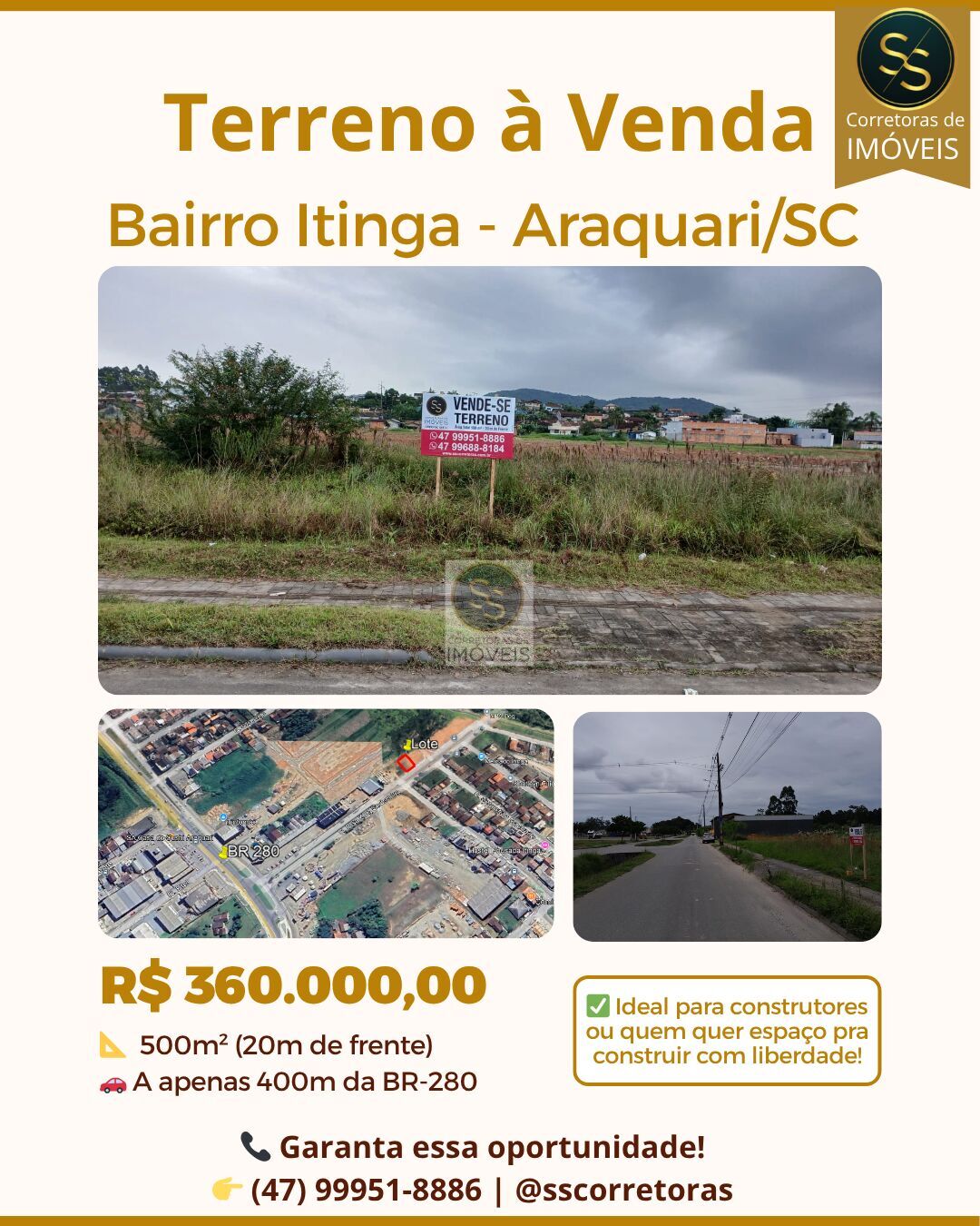 Lote/Terreno de 500m² no bairro Itinga, em Araquari | Eu Corretor