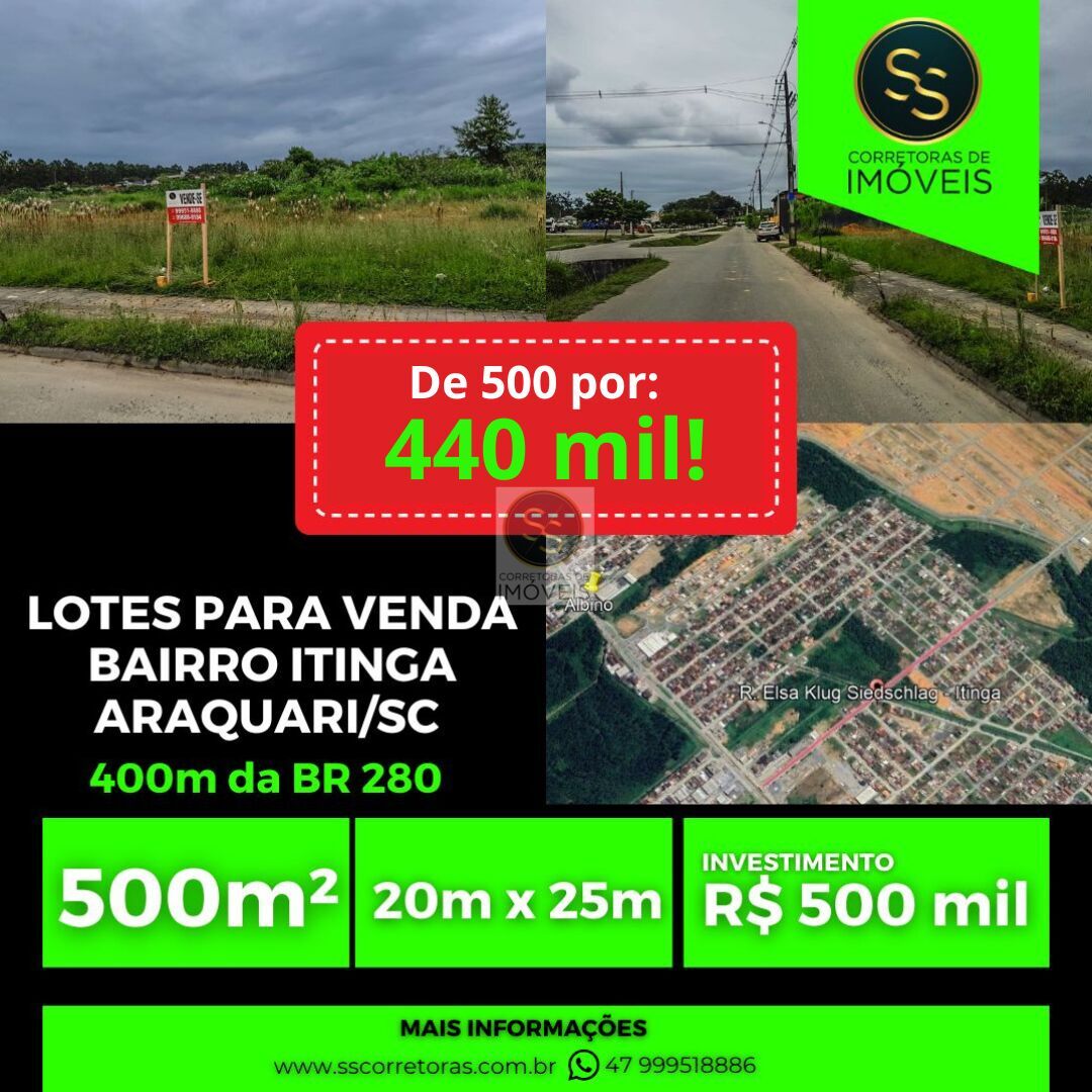 Lote/Terreno de 500m² no bairro Itinga, em Araquari | Eu Corretor