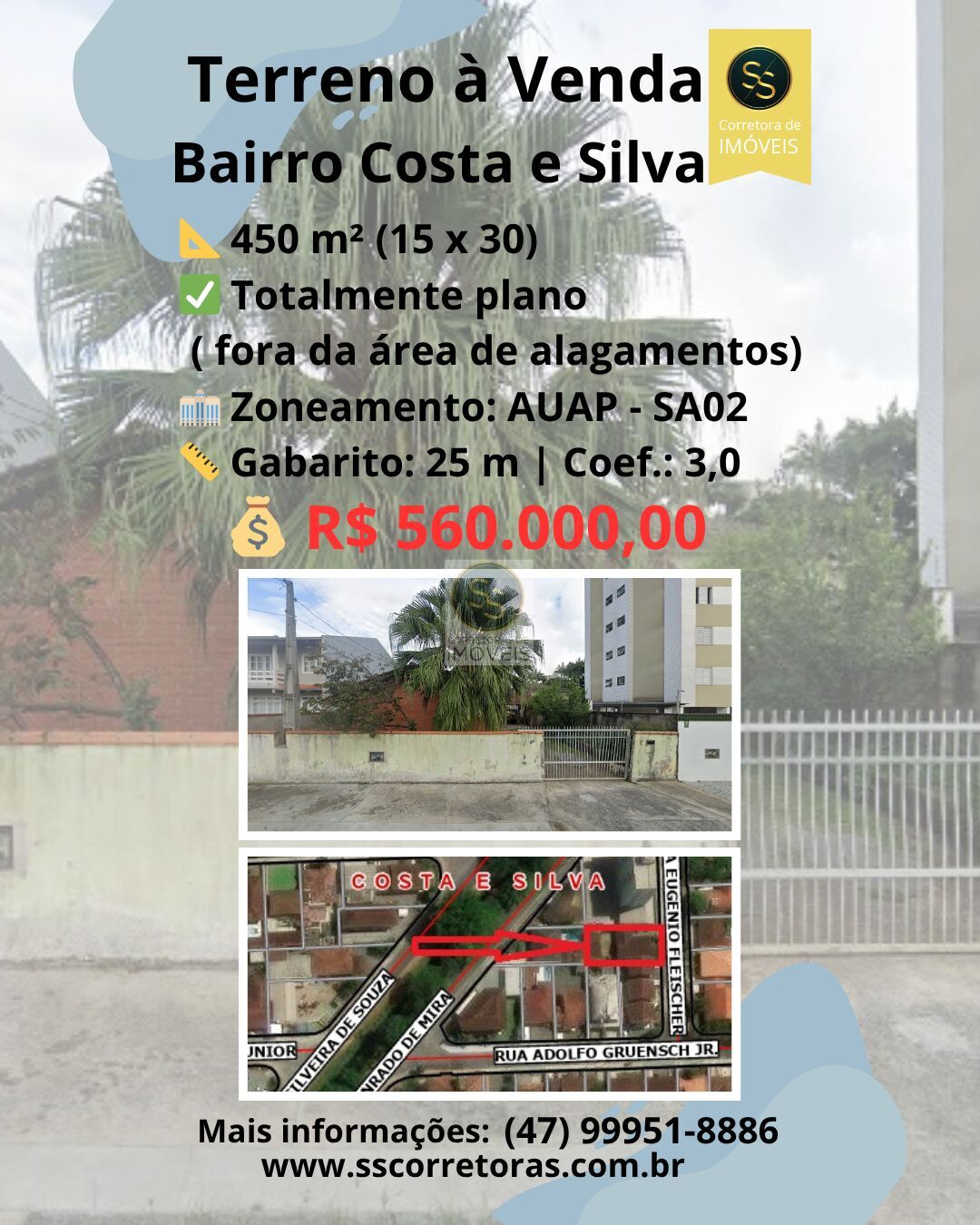 Lote/Terreno de 450m² no bairro Costa e Silva, em Joinville | Eu Corretor