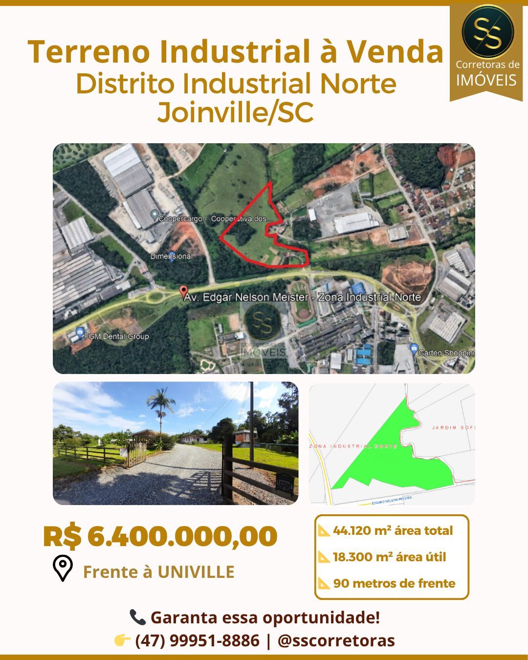 Lote/Terreno de 44120m² no bairro Zona Industrial Norte, em Joinville | Eu Corretor