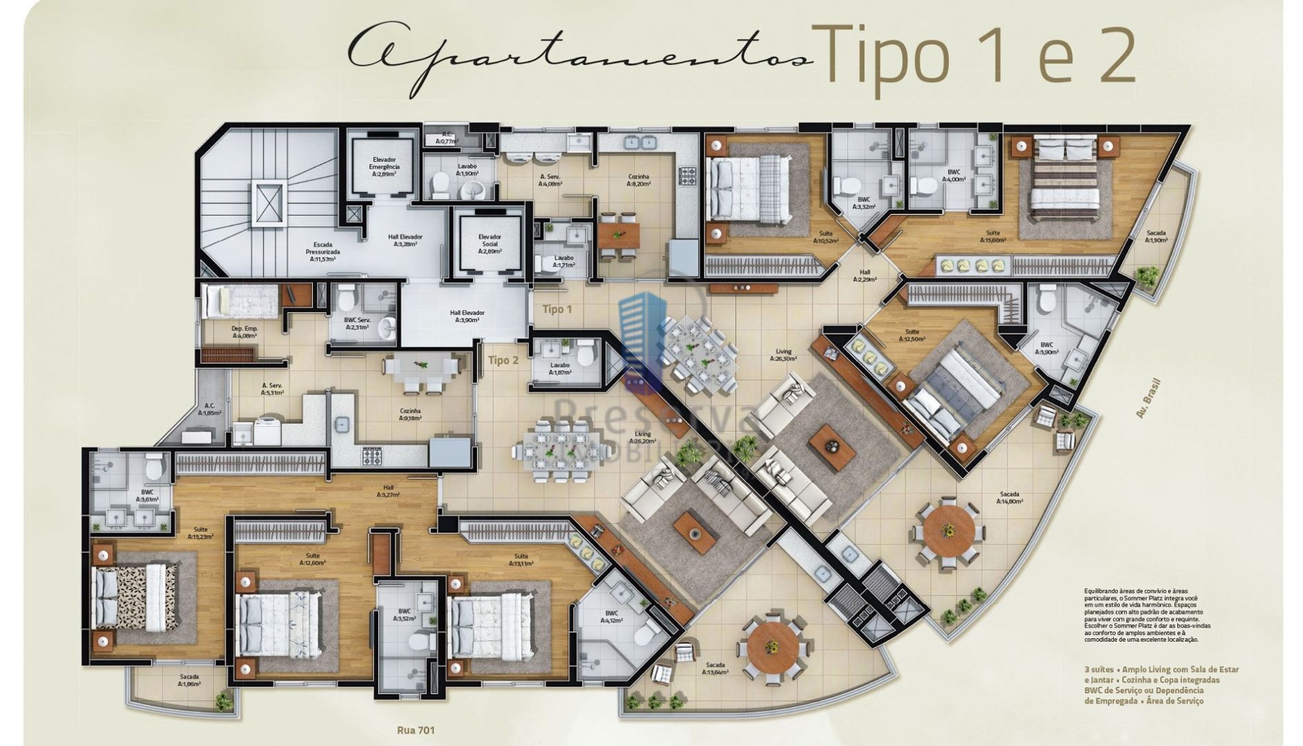 Apartamento à venda com 3 quartos, 128m² - Foto 3