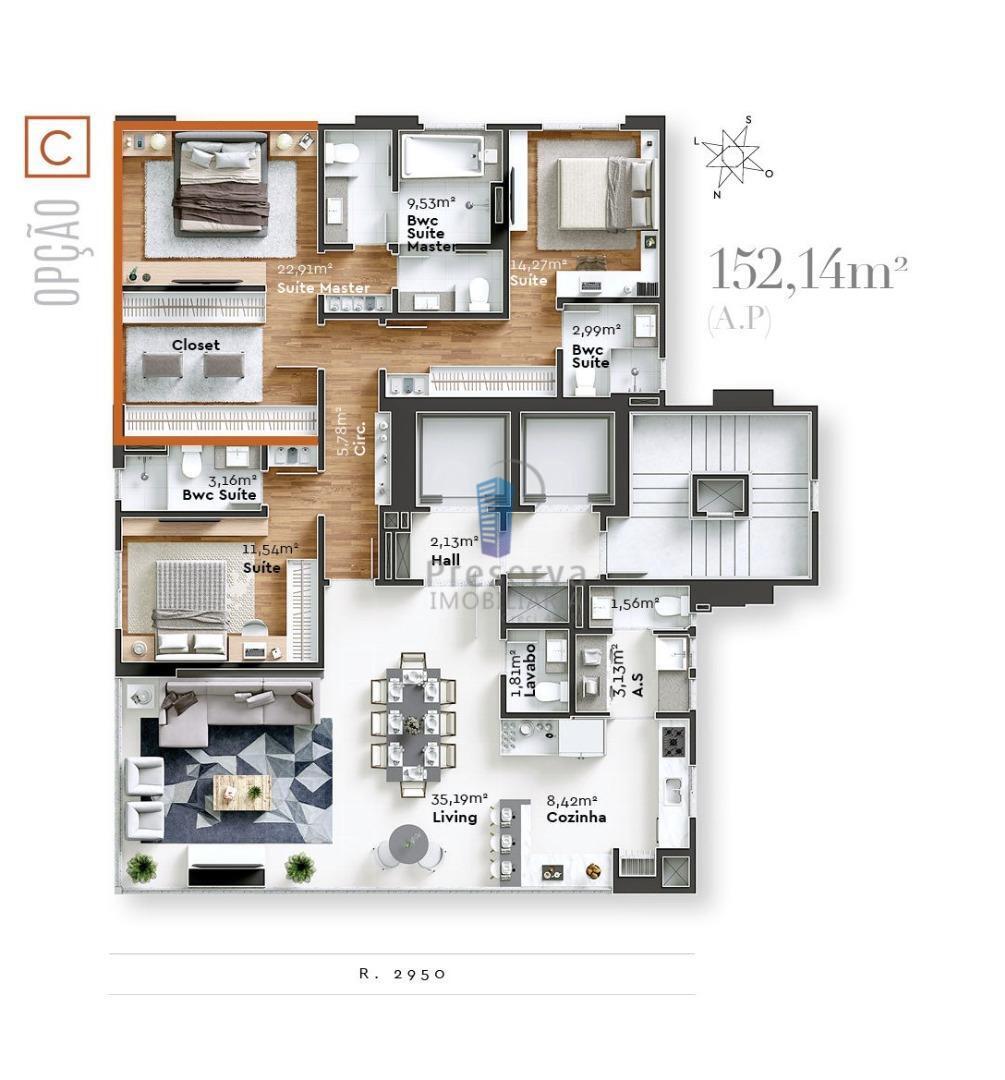 Apartamento à venda com 4 quartos, 152m² - Foto 5