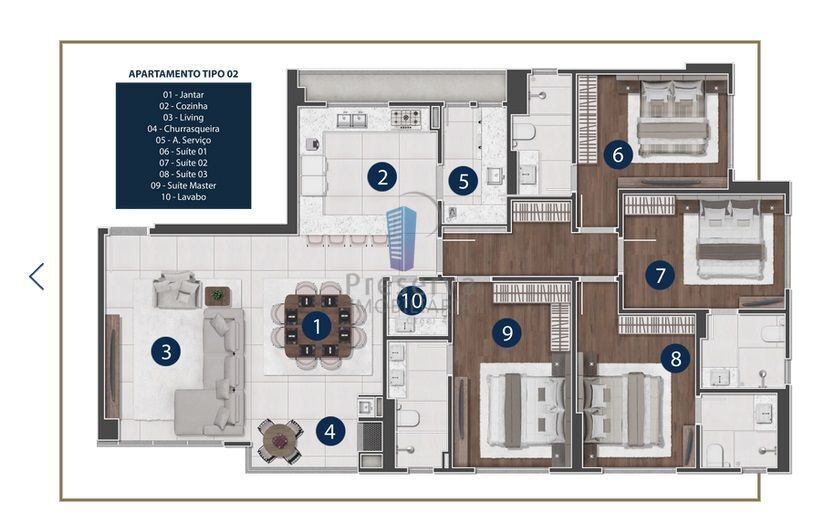 Apartamento à venda com 4 quartos, 143m² - Foto 2