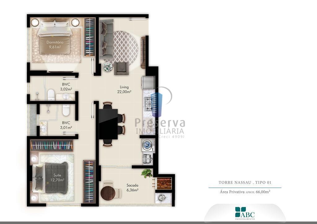 Apartamento à venda com 2 quartos, 64m² - Foto 11