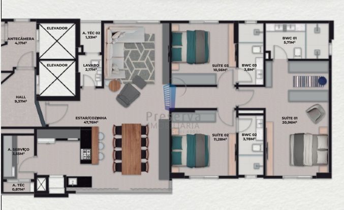 Apartamento, 3 quartos, 131 m² - Foto 3