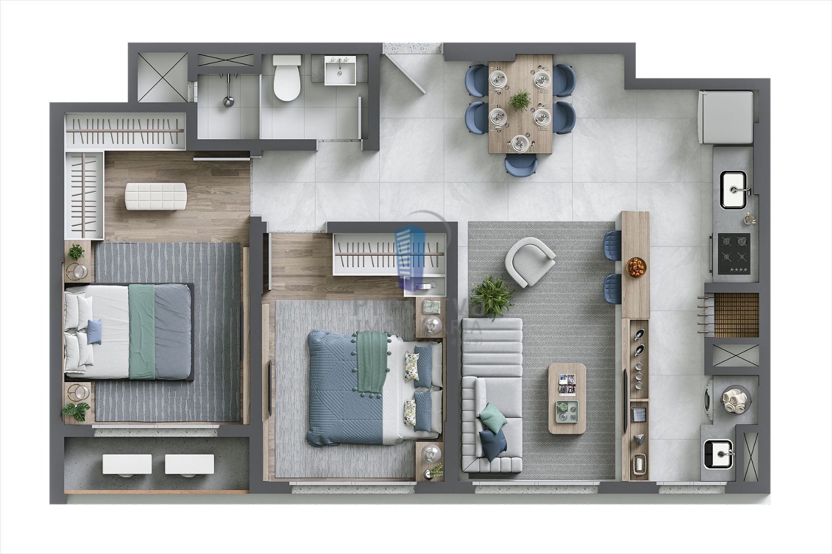 Apartamento à venda com 2 quartos, 61m² - Foto 2