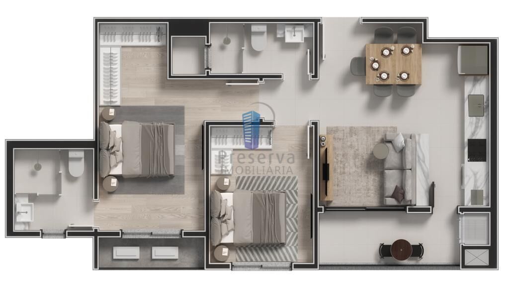 Apartamento à venda com 2 quartos, 66m² - Foto 3