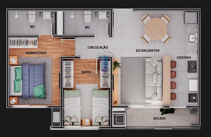 Apartamento, 2 quartos, 62 m² - Foto 2