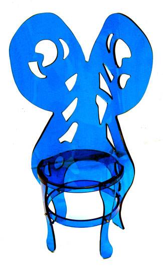 Borboleta Azul, Série Cadeiras Pra Que Te Quero, cadeira em acrílico azul, H 120  x L 69 x C 43 cm, 2004. | 