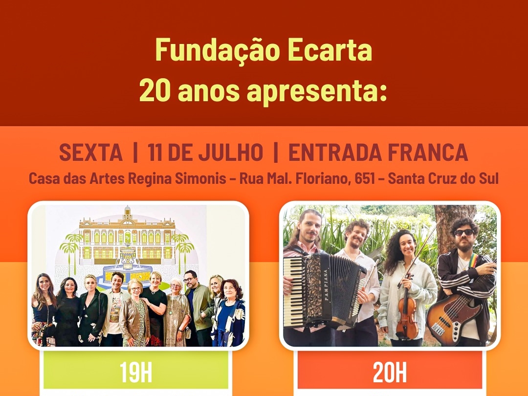 Ecarta celebra 20 anos com show e exposição de artes visuais em Santa Cruz