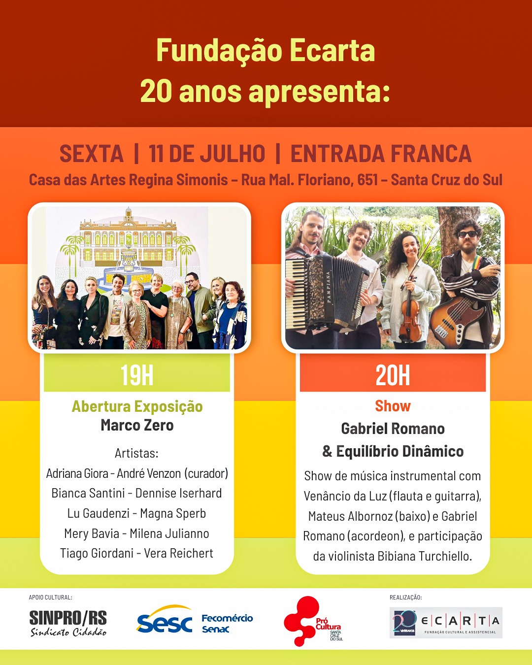 Ecarta celebra 20 anos com show e exposição de artes visuais em Santa Cruz | 