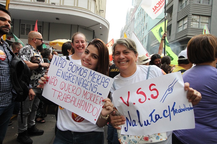 Ato contra a reforma da Previdência em Porto Alegre