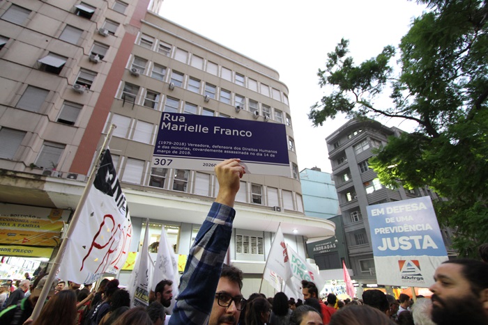 Ato contra a reforma da Previdência em Porto Alegre