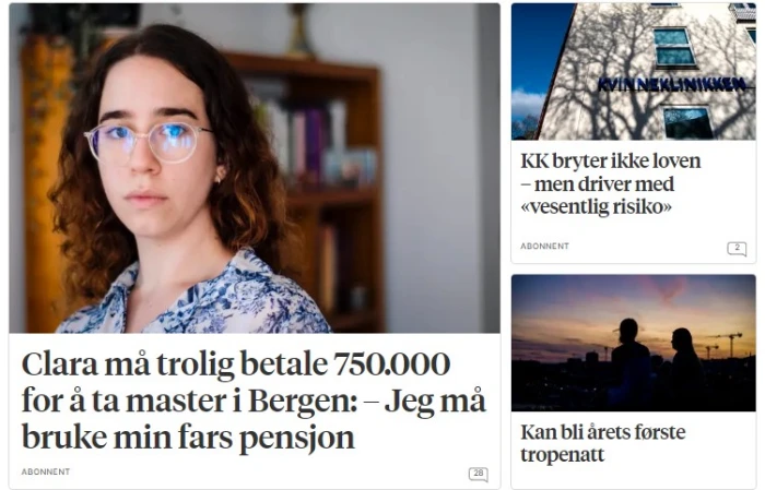Estudante gaúcha é capa do jornal na Noruega