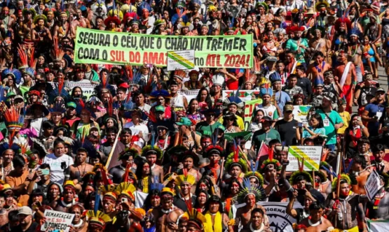 Demarcação é só o começo, dizem indígenas durante marcha em Brasília | Foto: Marcelo Camargo/Agência Brasil