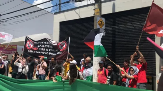 Protestos dizem à Trump que a Palestina não está à venda | Foto: Frente em Defesa do Povo Palestino 