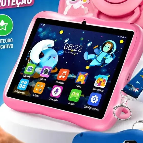 Tablet Infantil Kids Para Criança Com Youtube E Play Cor Ros Azul