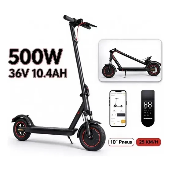 Patinete Elétrico Mankeel MK085-1 Adulto com Motor de 500W, Suspensão Dupla e Bluetooth