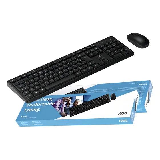 Kit Teclado E Mouse Sem Fio Aoc Abnt Ç Office ABNT2