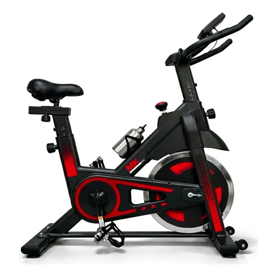 Bicicleta Ergométrica Spinning MKFIT Premium Mecânica com Roda de Inércia de 10 kg e Painel LCD