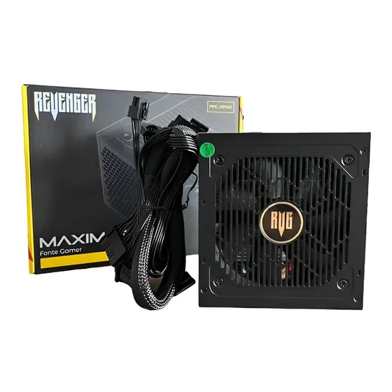 Fonte Alimentação Gamer Maximus Revenger 650w 80plus Bronze Silencioso Cor Preto