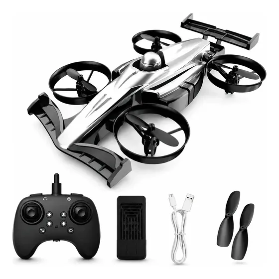 Carro E Drone Rc 2 Em 1 Controle Remoto Voador Terrestre