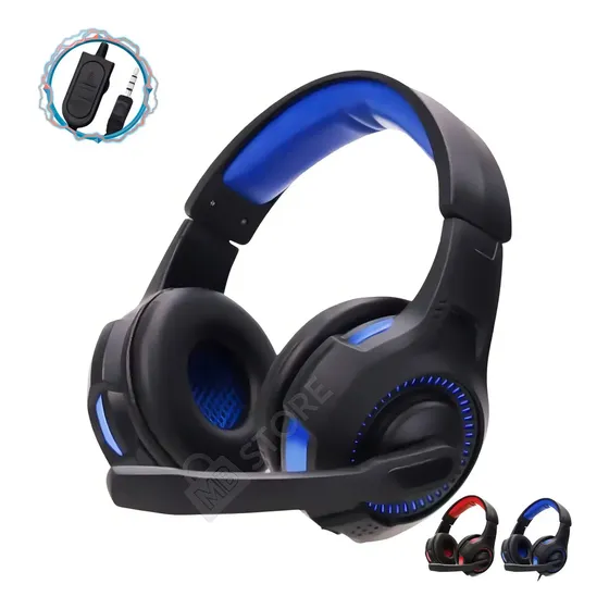 Headset Gamer Com Microfone De Lapela Para Pc Ps4 Ps5 Xbox Cor Preto
