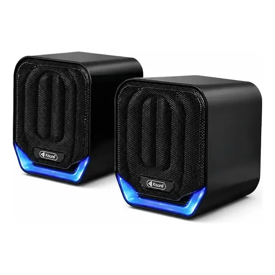 Caixa De Som Para Pc Notebook Kp-ro823 12w Rms Usb P2 Led