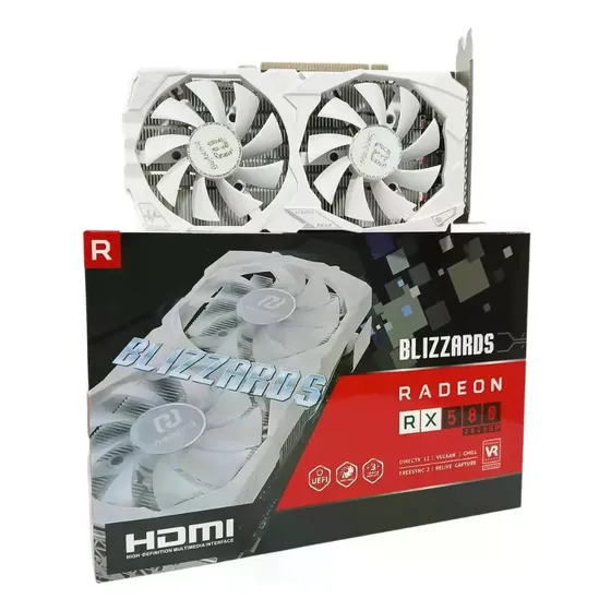 Placa De Vídeo Haoqing Blizzards Radeon Rx 580, 8gb, White