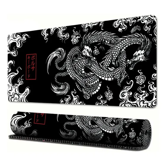 Mouse Pad Gamer Grande 60x30 Dragão Oriental Antiderrapante