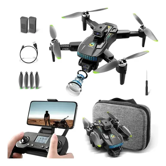 Drone Profissional Xt505 Dual Cam 4k 2 Baterias Brushless Cor Preto Drone Profissional Xt505 Dual Cam 4k 2 Baterias Brushless Cor Preto