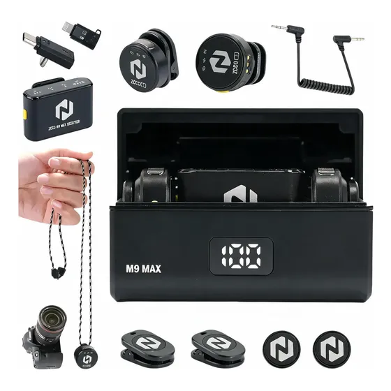 Microfone Sem Fio Zcco M9 Duplo Lapela Anti Ruido 2interface Microfone Sem Fio Zcco M9 Duplo Lapela Anti Ruido 2interface