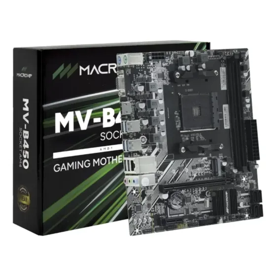 Placa Mãe Macrovip Mv-b450 Socket Am4 / Vga / Ddr4 Ryzen Am