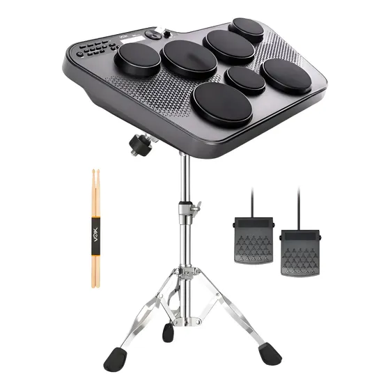 Bateria Eletrônica 7 Pads Voik Beat-70 Com Suporte Voik Sc10