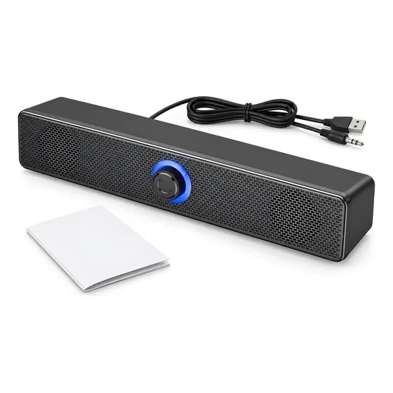 Caixa De Som Soundbar E-1002 Usb P2 3,5mm 6w Rms Para Pc Aux