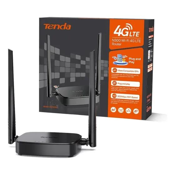 Roteador Wi-Fi Tenda 4g03 Pro 4G Sim Lte com 2 antenas de 2,4 GHz