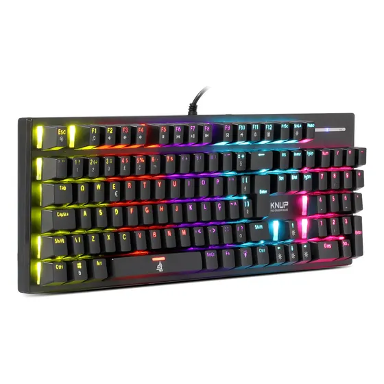 Teclado Mecânico Gamer Switch Blue Anti Ghosting Rainbow Usb