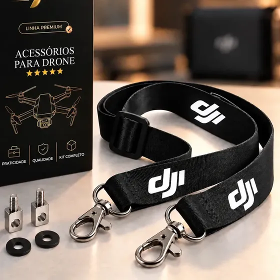 Alça Cordão Para Controle de Drone DJI Smart Controller MAVIC Rc1, Rc2, Rc Pro Preto