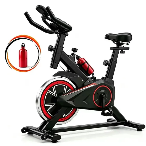 JAGUARIDE Bicicleta Ergométrica Spinning MB-Q7 Profissional Equipamentos De Ginástica Para Uso Interno Silenciosa Com Monitorar A Frequência Cardíaca Ajustáveis Vermelho