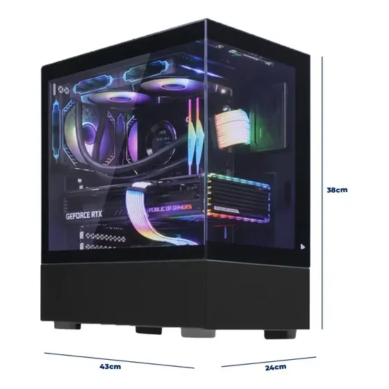 Gabinete Gamer 3 Fans Rgb Usb Com Water Cooler