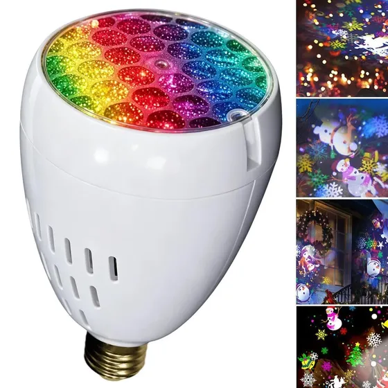Projetor De Natal - Luz Led Giratória | Base 4w E27