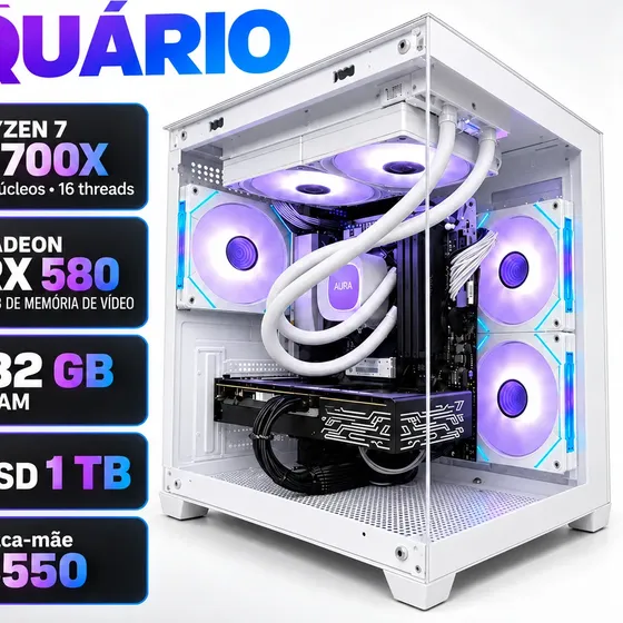 Pc Gamer Montado Ryzen 7 5700x Rx 580 8gb B550 32gb