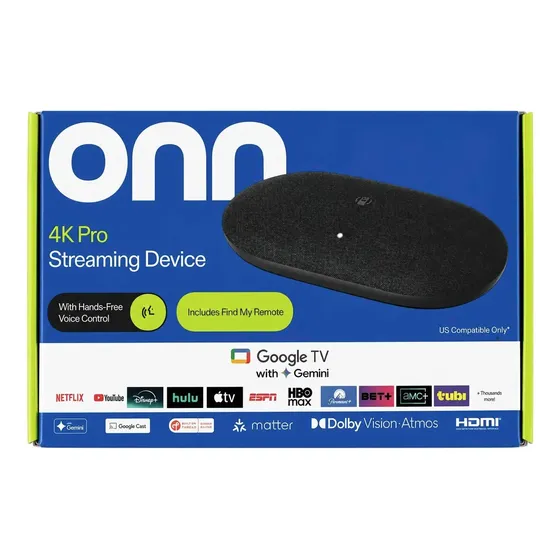 Onn 4k Pro Google Tv Streaming Box, 32gb Ssd, 3gb Ram