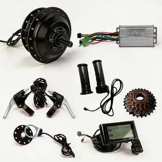 Kit De Conversão De Bicicleta Elétrica Traseira De 36v 48v 3