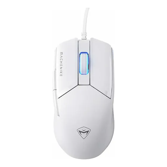 Mouse Gamer Machenike M7 Com Fio Branco, Para Destros e 12800 Dpi